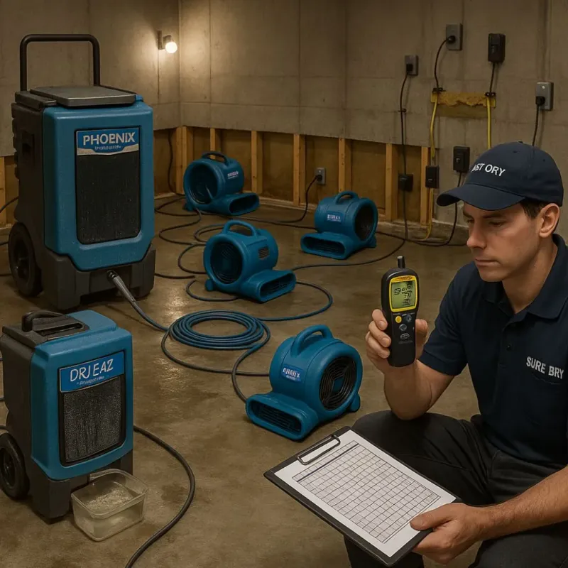 Structural Drying and Dehumidification process in Robinwood, MD